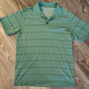 Lululemon Striped Green Polo Shirt